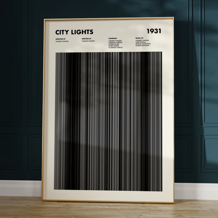 City Lights Movie Barcode Poster