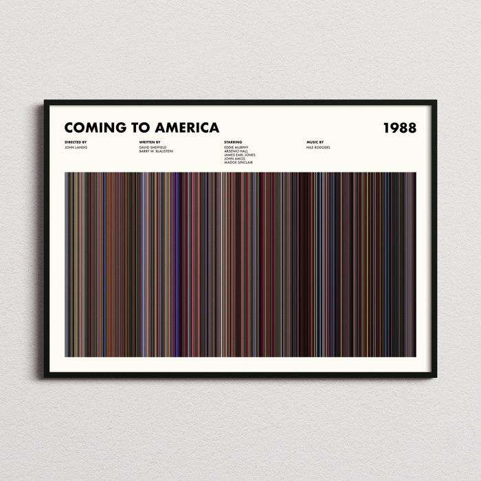 Coming To America Movie Barcode Poster