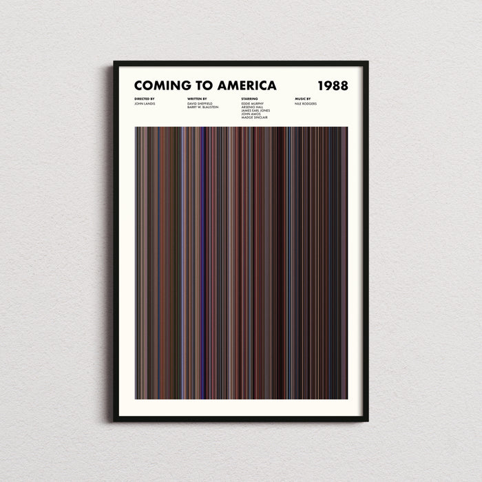 Coming To America Movie Barcode Poster