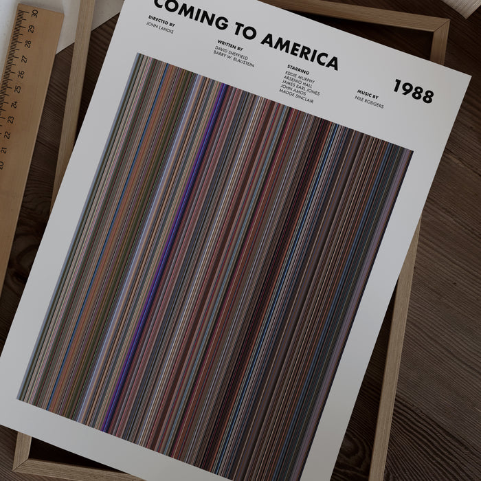 Coming To America Movie Barcode Poster