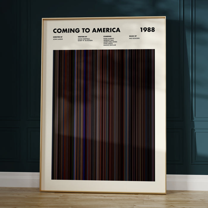 Coming To America Movie Barcode Poster