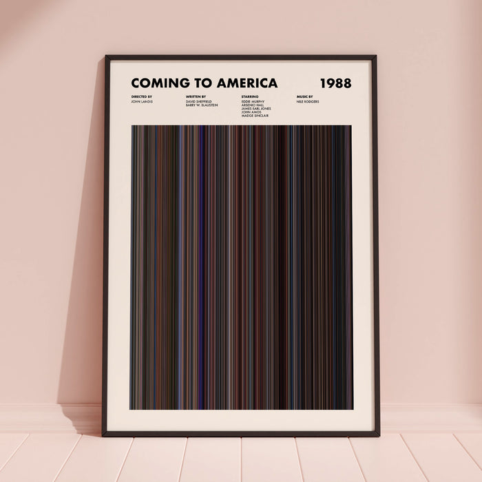 Coming To America Movie Barcode Poster