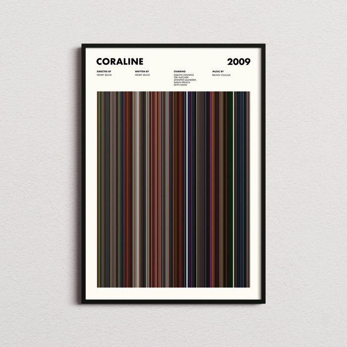 Coraline Movie Barcode Poster