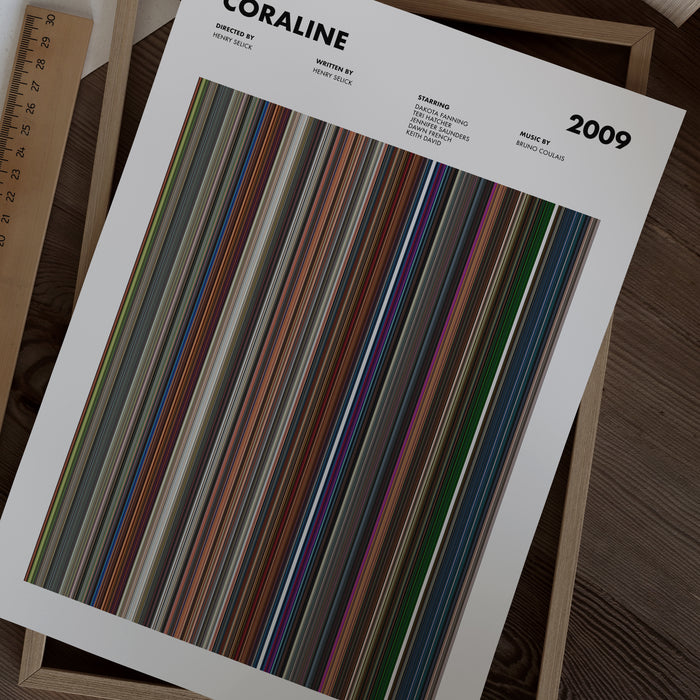 Coraline Movie Barcode Poster