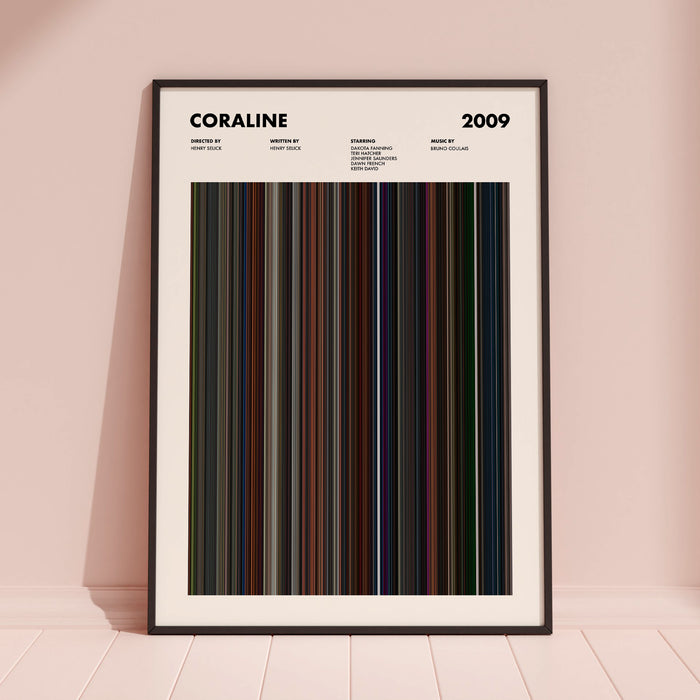 Coraline Movie Barcode Poster