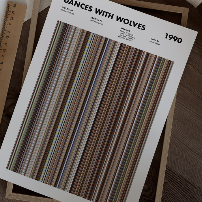 Dances With Wolves Movie Barcode Poster