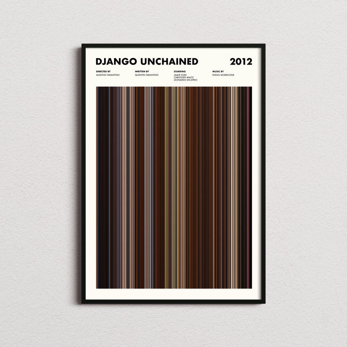 Django Unchained Movie Barcode Poster