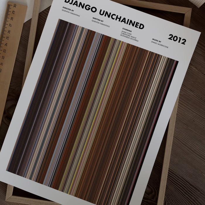 Django Unchained Movie Barcode Poster