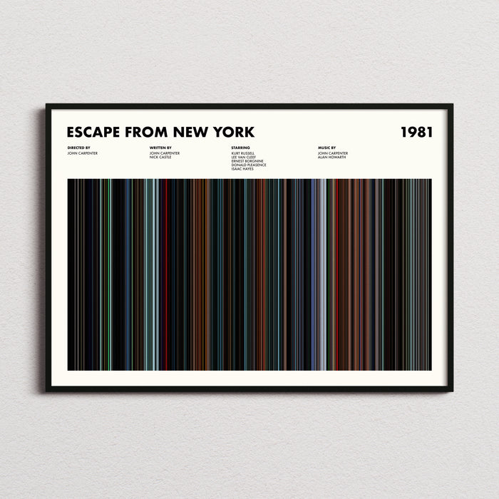 Escape From New York Movie Barcode Poster