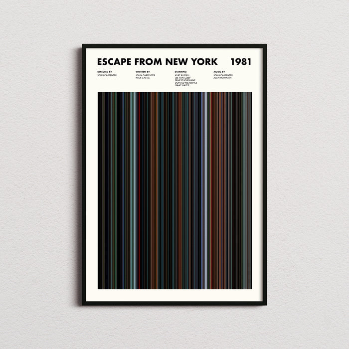 Escape From New York Movie Barcode Poster