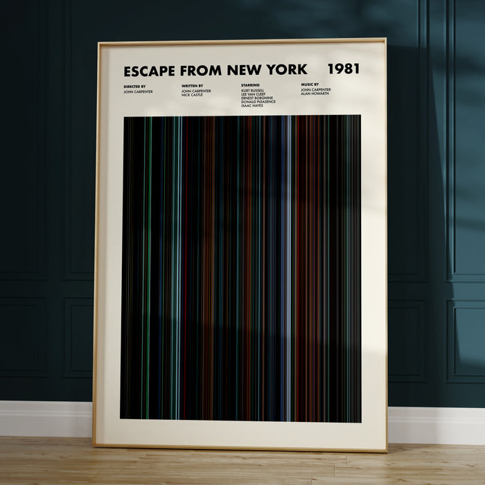 Escape From New York Movie Barcode Poster