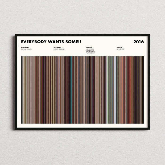 Everybody Wants Some Movie Barcode Poster