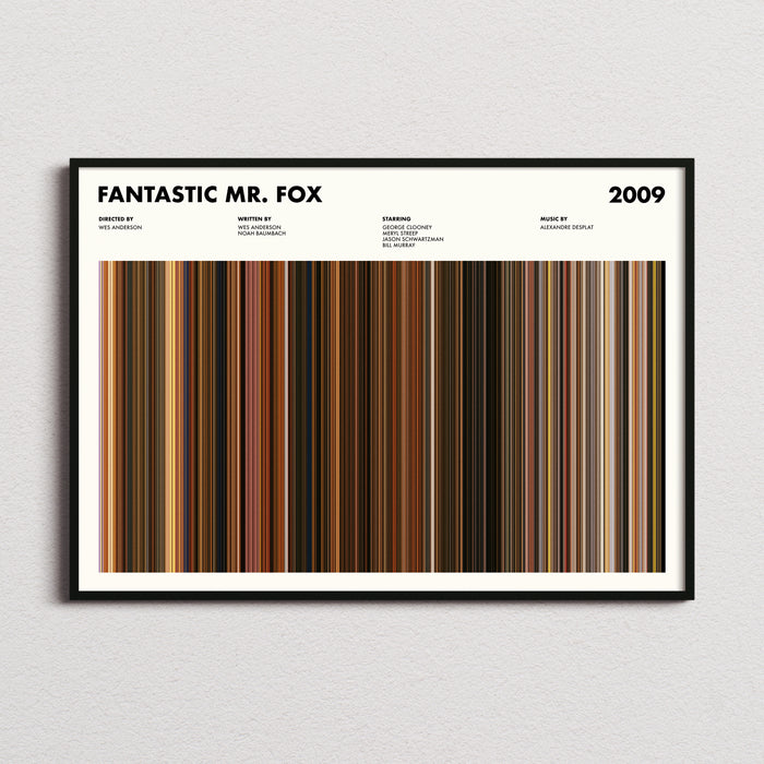 Fantastic Mr Fox Movie Barcode Poster