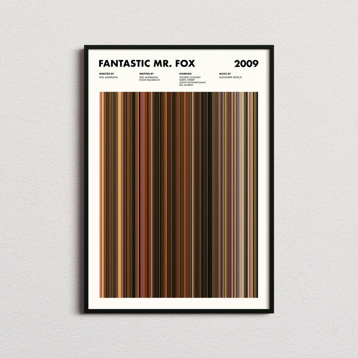 Fantastic Mr Fox Movie Barcode Poster