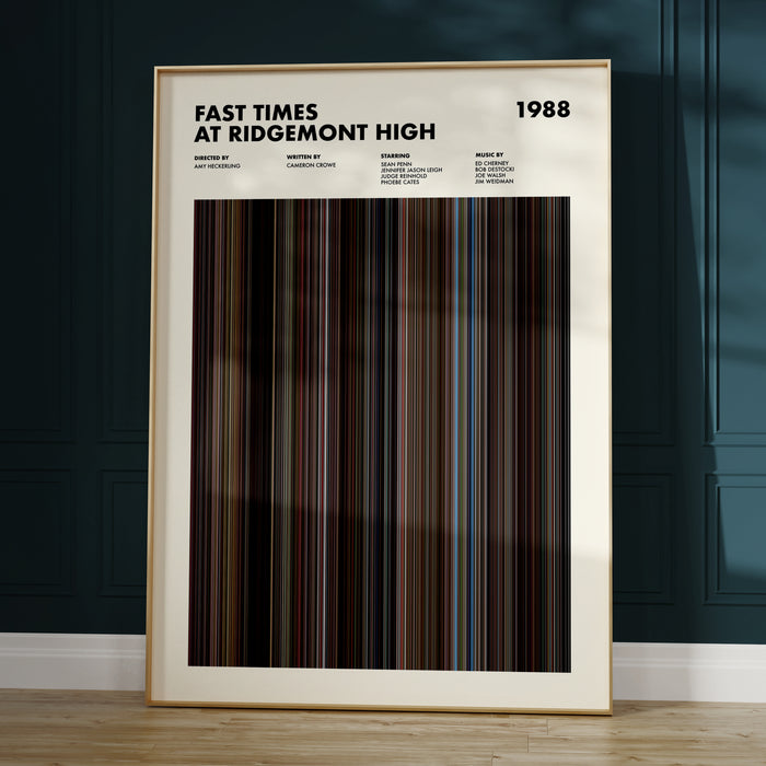 Fast Times At Ridgemont High Movie Barcode Poster