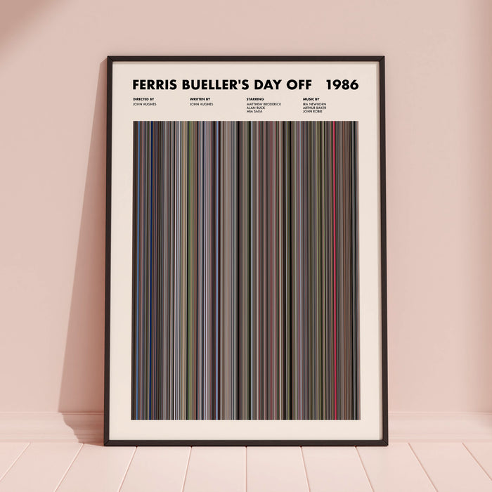 Ferris Buellers Day Off Movie Barcode Poster