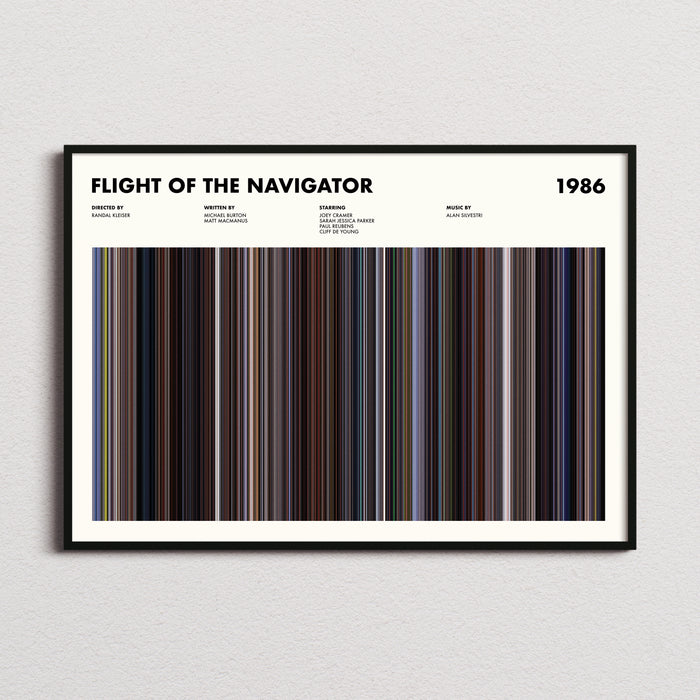 Flight of the Navigator Movie Barcode Poster