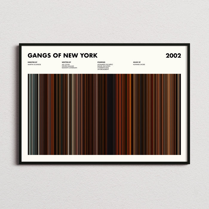 Gangs of New York Movie Barcode Poster