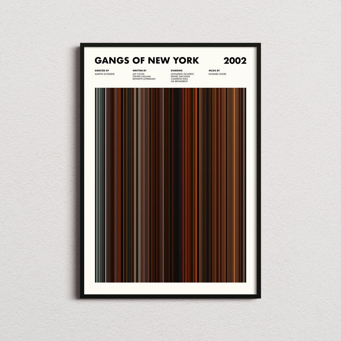 Gangs of New York Movie Barcode Poster