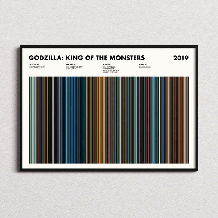 Godzilla King of the Monsters Movie Barcode Poster