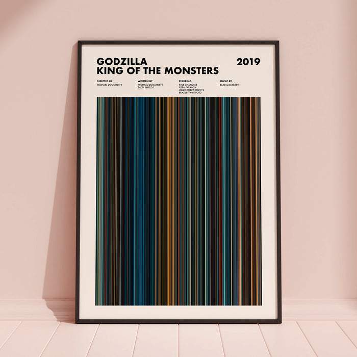 Godzilla King of the Monsters Movie Barcode Poster