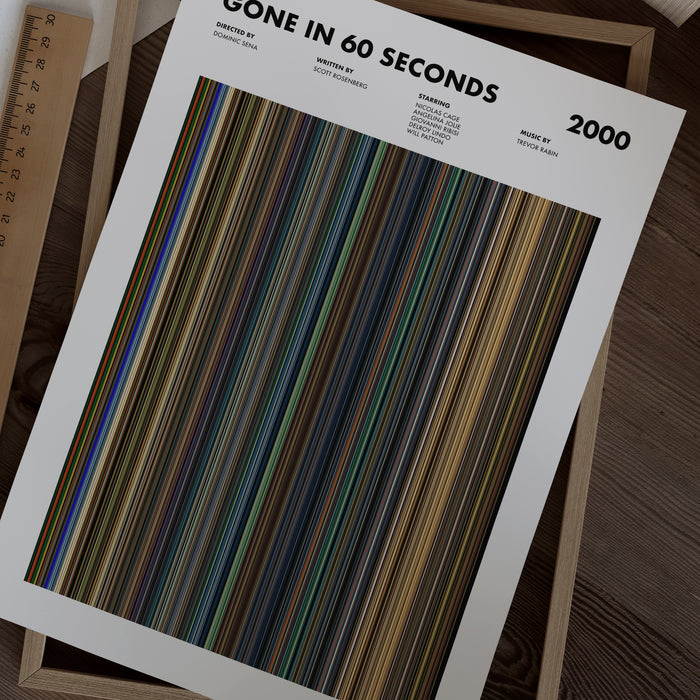 Gone In 60 Seconds Movie Barcode Poster