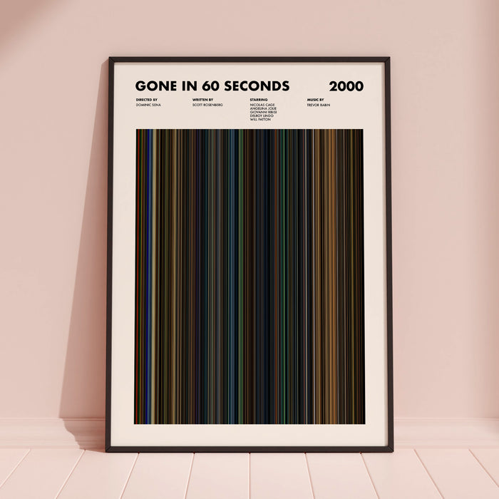 Gone In 60 Seconds Movie Barcode Poster