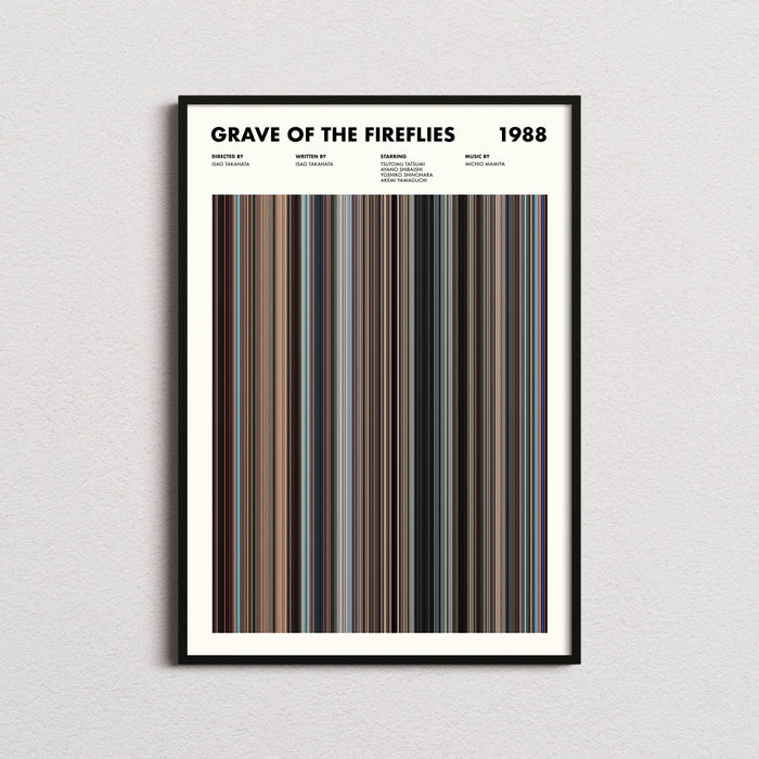 Grave Of The Fireflies Movie Barcode Poster