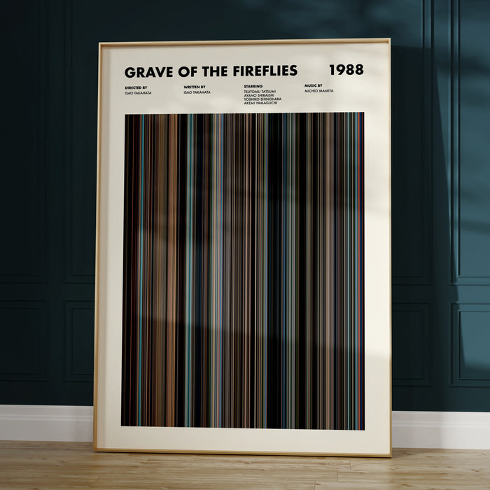 Grave Of The Fireflies Movie Barcode Poster