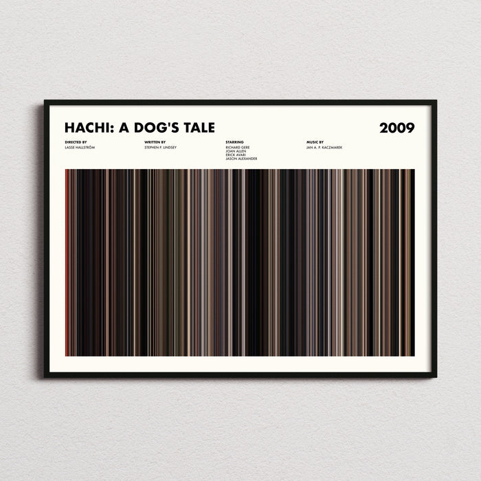 Hachi A Dogs Tale Movie Barcode Poster