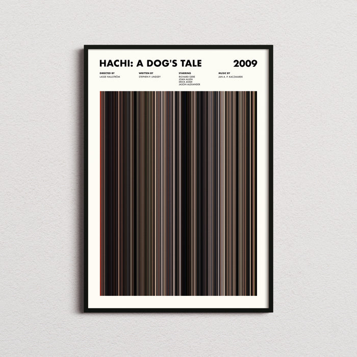 Hachi A Dogs Tale Movie Barcode Poster