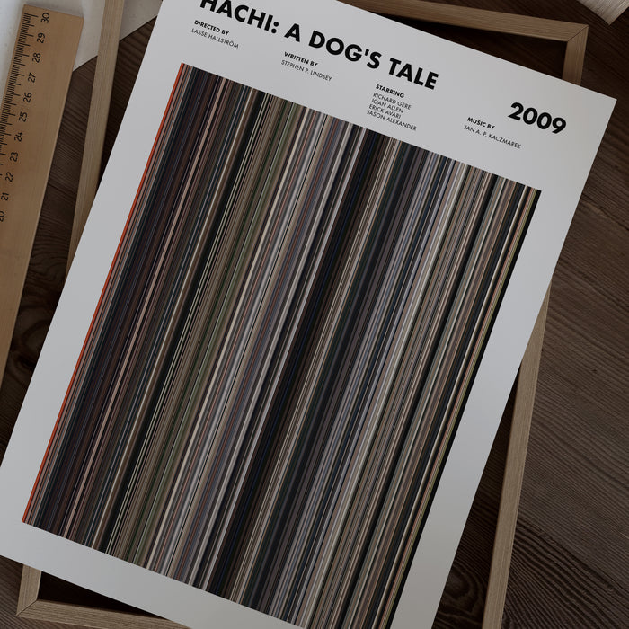 Hachi A Dogs Tale Movie Barcode Poster