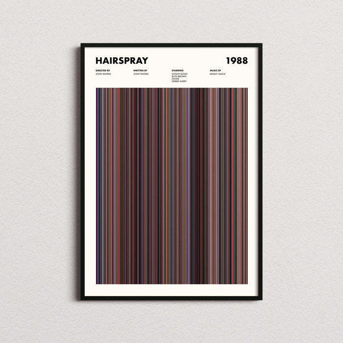 Hairspray 1988 Movie Barcode Poster