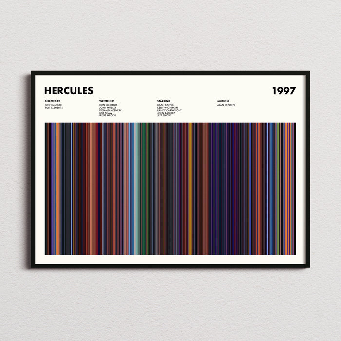 Hercules Movie Barcode Poster