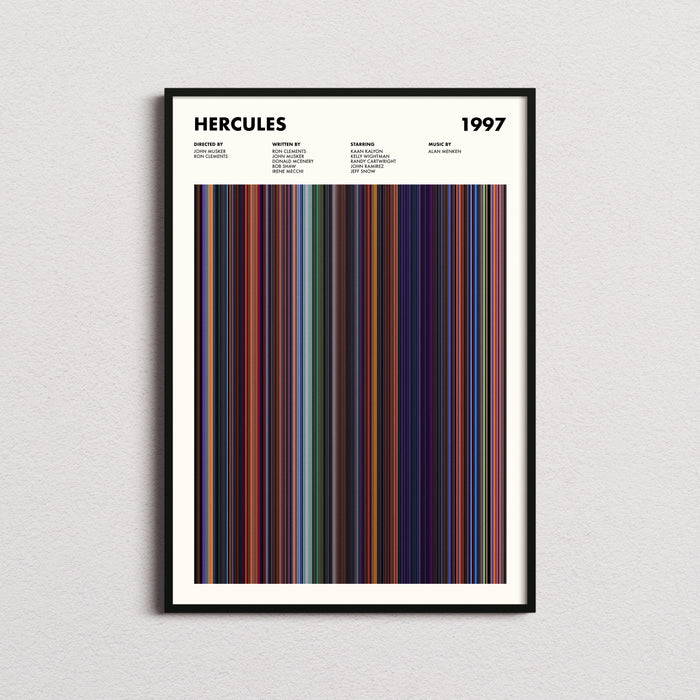 Hercules Movie Barcode Poster