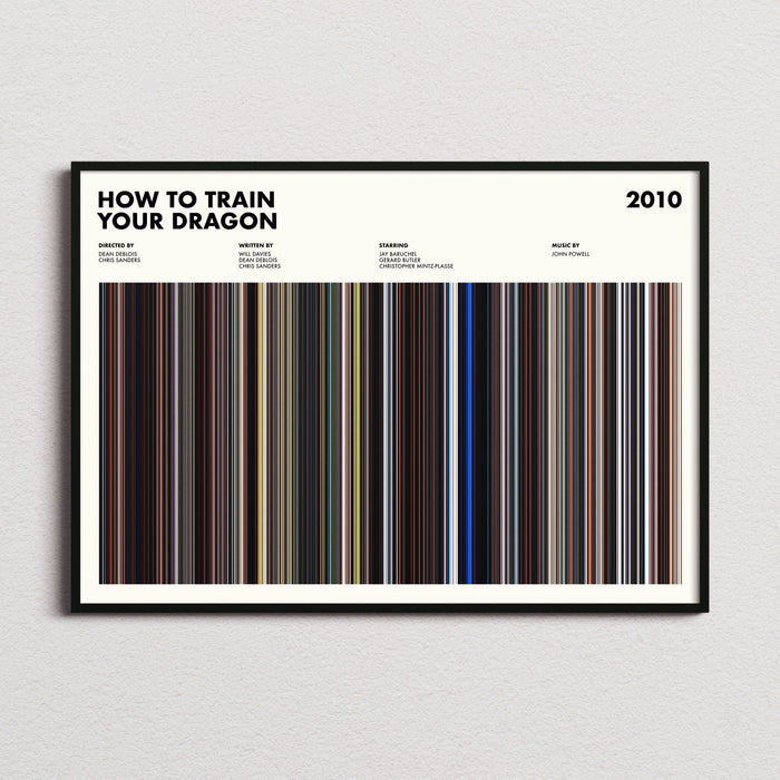 How To Train Your Dragon Movie Barcode Poster