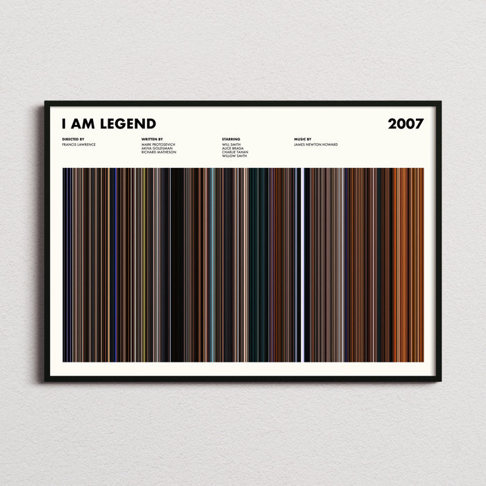 I Am Legend Movie Barcode Poster