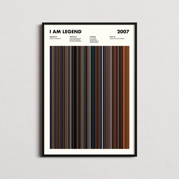 I Am Legend Movie Barcode Poster