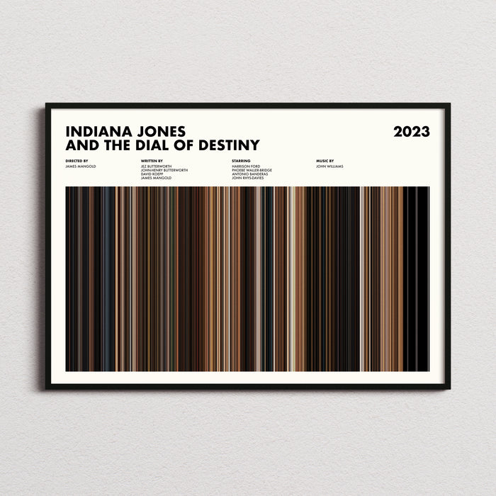 Indiana Jones and the Dial of Destiny Movie Barcode Poster