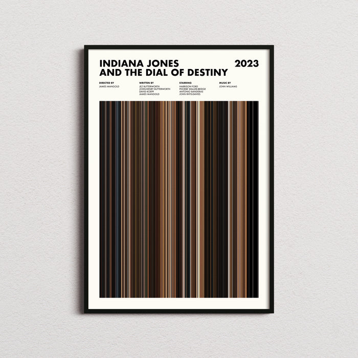 Indiana Jones and the Dial of Destiny Movie Barcode Poster