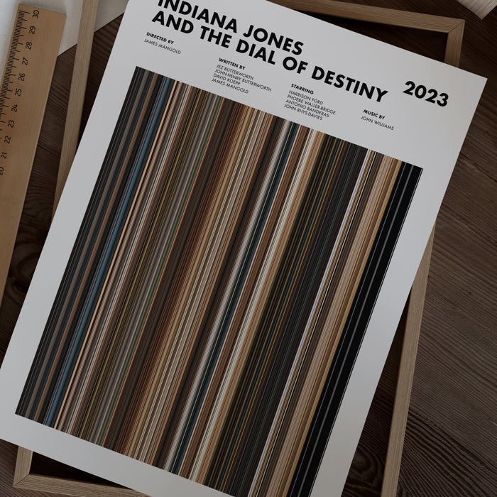 Indiana Jones and the Dial of Destiny Movie Barcode Poster