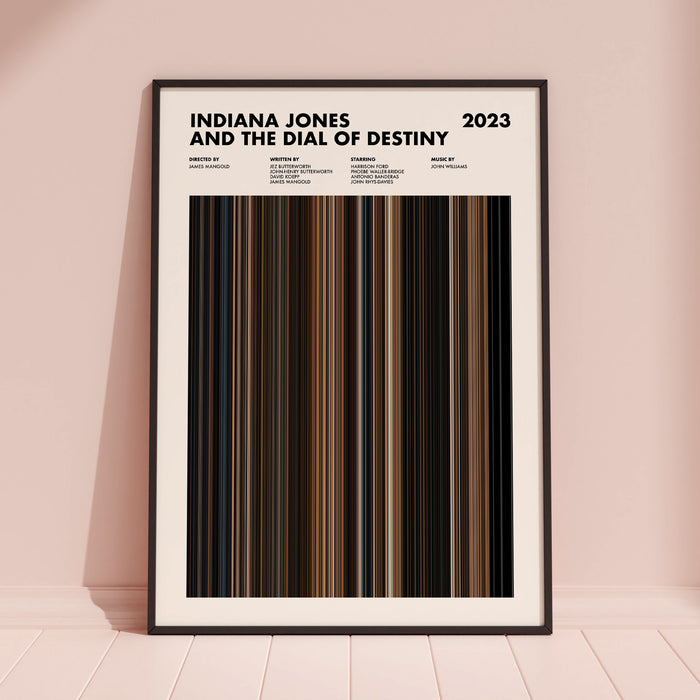 Indiana Jones and the Dial of Destiny Movie Barcode Poster