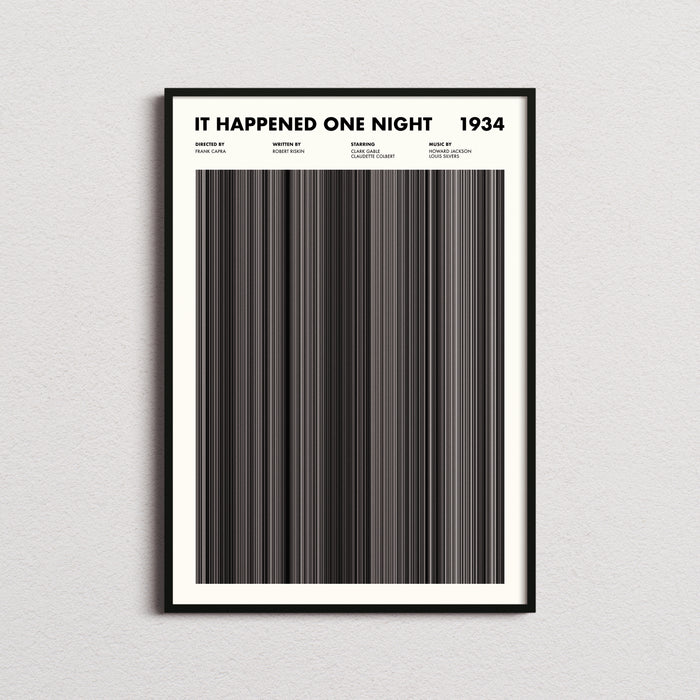 It Happened One Night Movie Barcode Poster