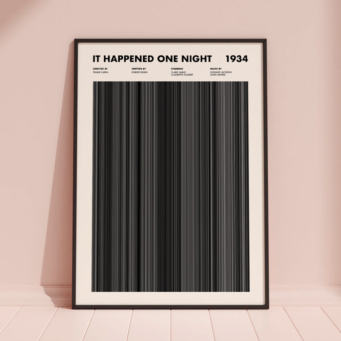 It Happened One Night Movie Barcode Poster