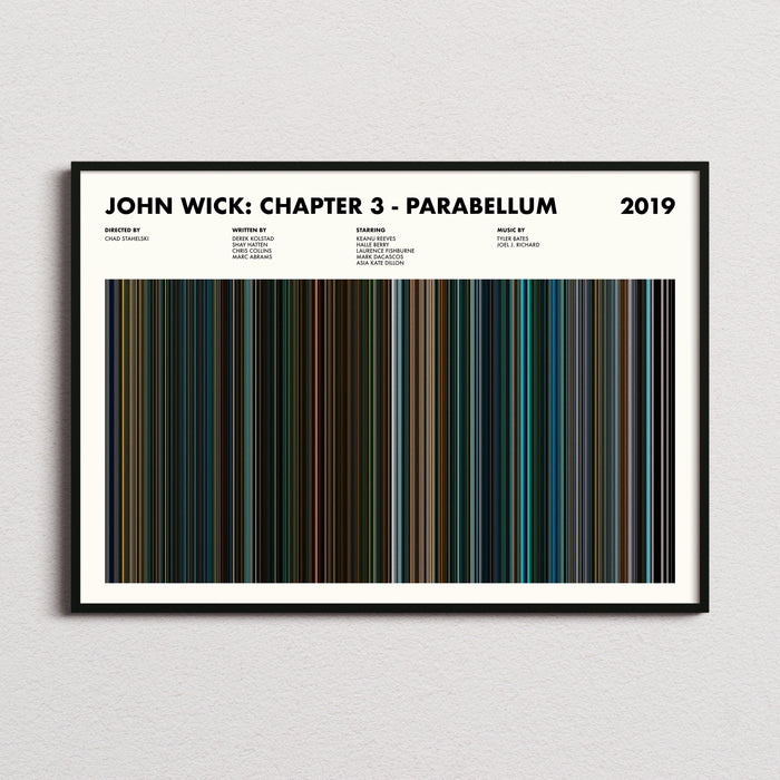 John Wick Chapter 3 Parabellum Movie Barcode Poster