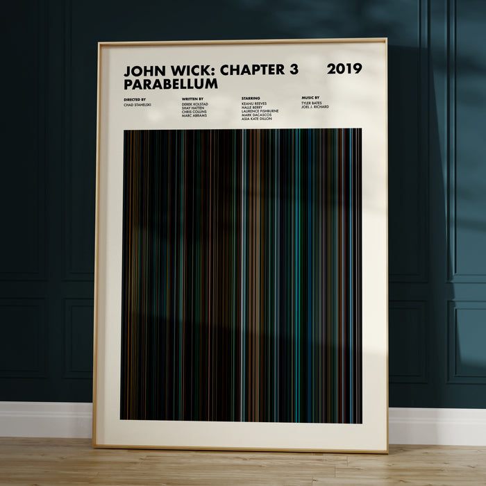 John Wick Chapter 3 Parabellum Movie Barcode Poster