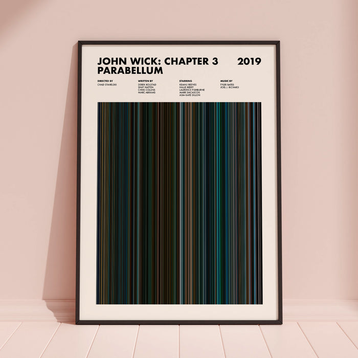 John Wick Chapter 3 Parabellum Movie Barcode Poster