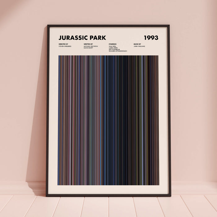 Jurassic Park Movie Barcode Poster