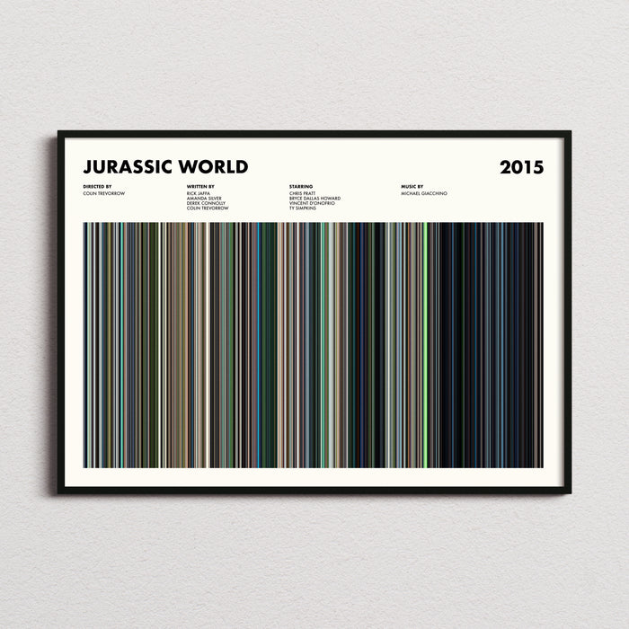 Jurassic World Movie Barcode Poster