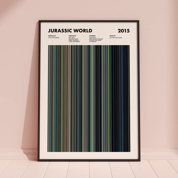 Jurassic World Movie Barcode Poster